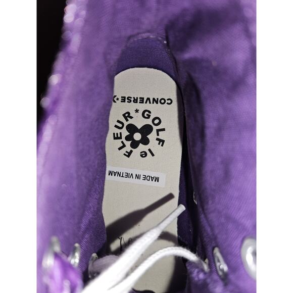 New! Converse Golf Le Fleur Chuck 70 Hi Quilted Velvet Tillandsia Purple W8 M6 - Picture 11 of 13